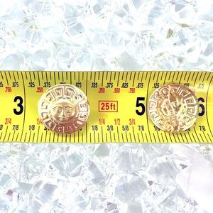 Gold Aztec sun earrings